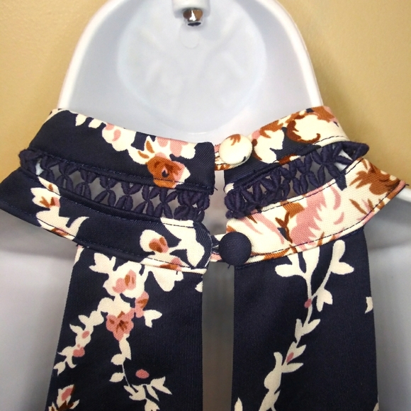 B. Darlin Navy & Mauve Rose Floral Halter Style Skater Dress - Picture 7 of 11